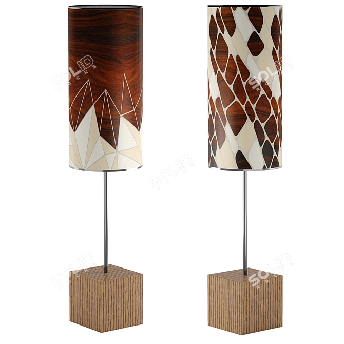 Modern Wood Table Lamp - JefDesigns 3D model image 1
