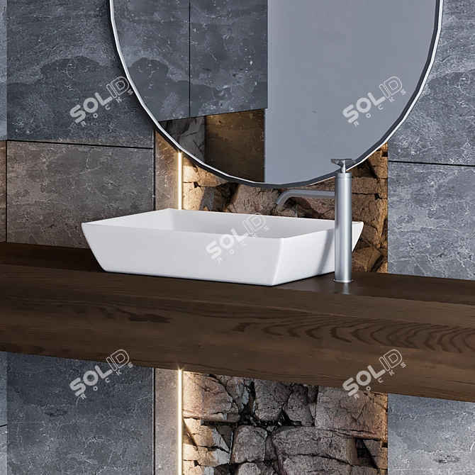 Modern Bathroom Furniture Set 3D model image 3