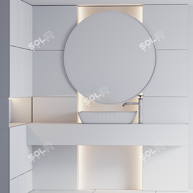 Modern Bathroom Furniture Set 3D model image 5
