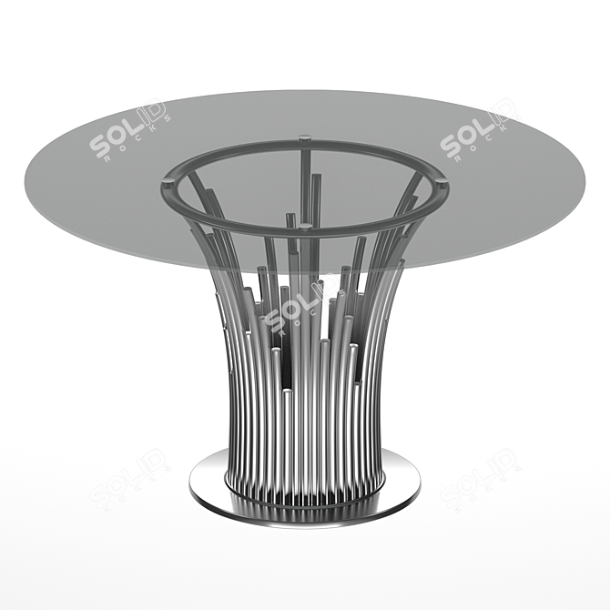 Tyronza 59" Modern Pedestal Dining Table 3D model image 1