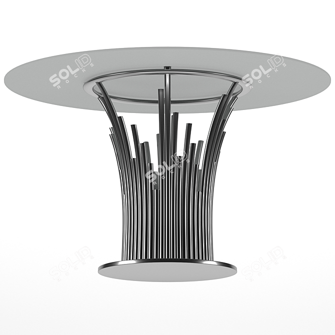 Tyronza 59" Modern Pedestal Dining Table 3D model image 2