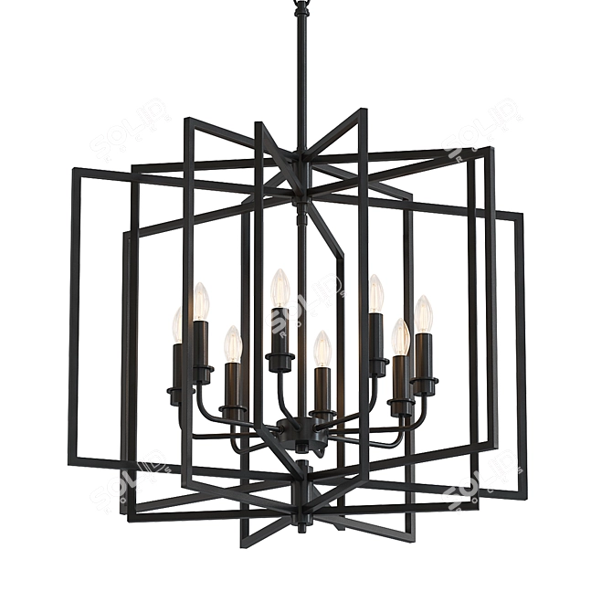 Elegant Large Abner Chandelier 3D model image 1