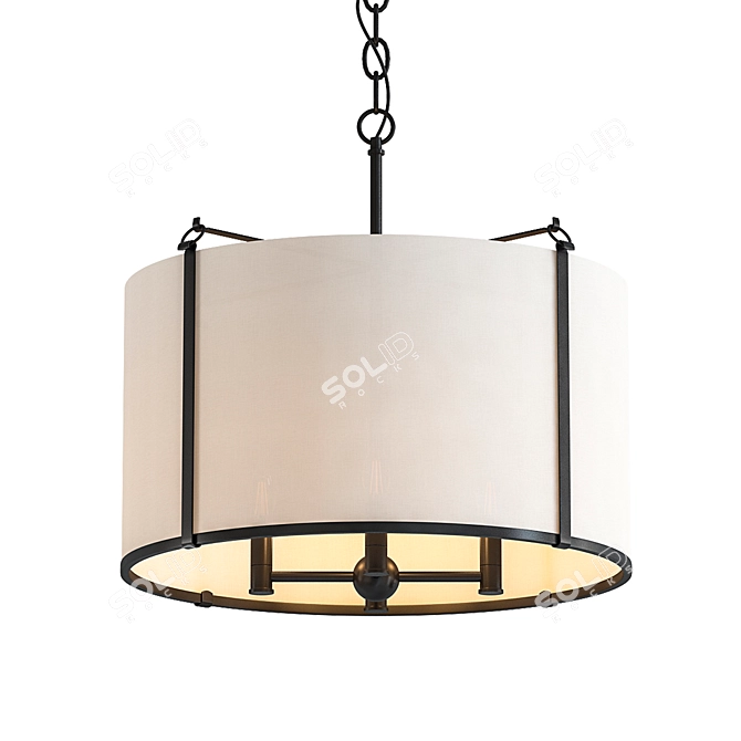 Modern Loft Shade Chandelier 3D model image 1