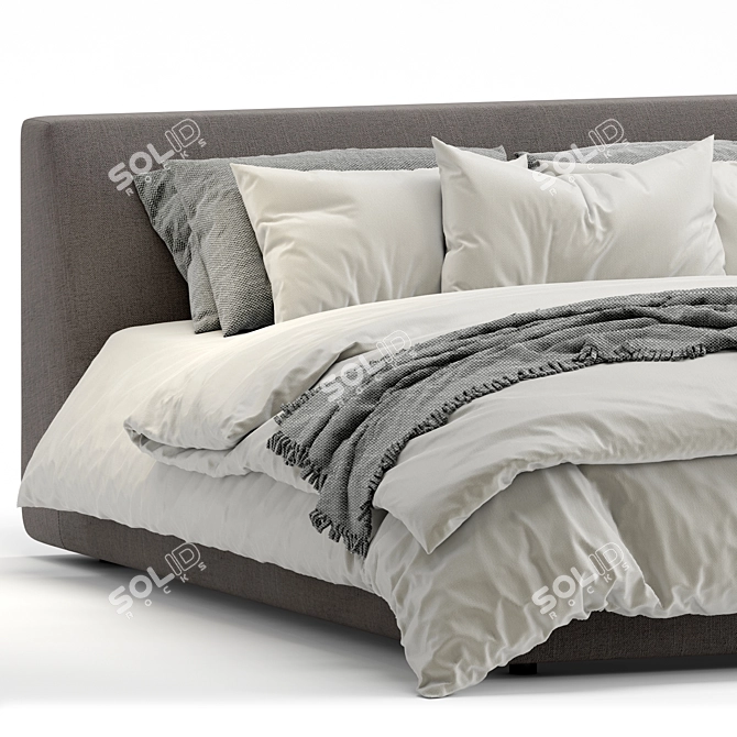 Modern Upholstered Storage Bed 3D model image 2