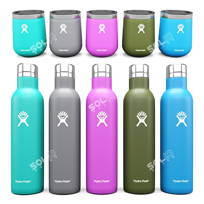 Hydro Flask Wine Set: Bottle & Tumbler 3D model image 3