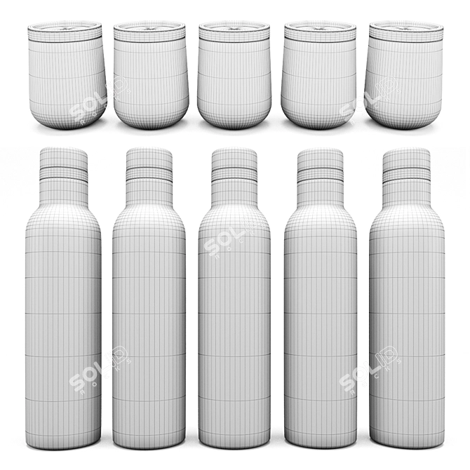 Hydro Flask Wine Set: Bottle & Tumbler 3D model image 4