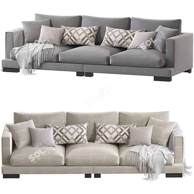 Elegant Classic Beige Tuscany Sofa 3D model image 3