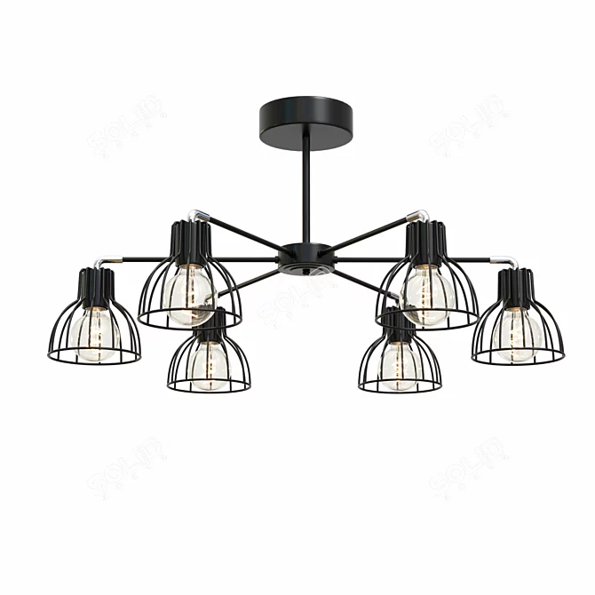 Elegant Nubia Ceiling Chandelier 3D model image 1