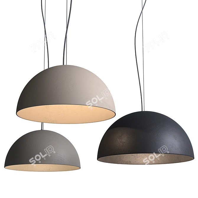 Elegant RUGIADA Pendant Lamp: Gibas 3D model image 1