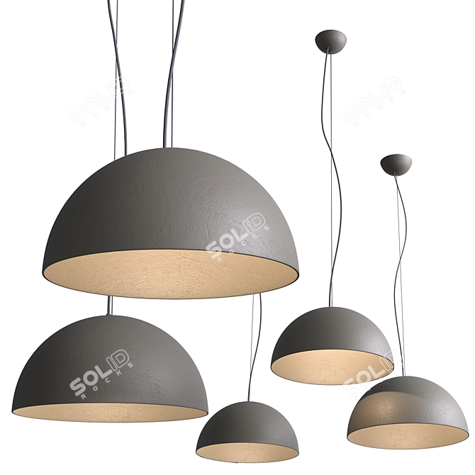 Elegant RUGIADA Pendant Lamp: Gibas 3D model image 3