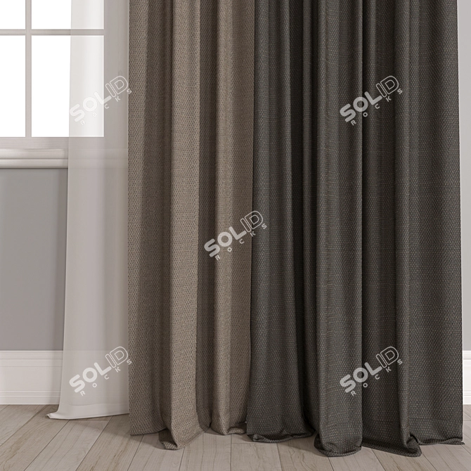 Elegant Vray & Corona Curtain 3D model image 2