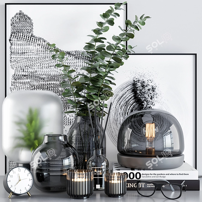 Elegant Home Decor Set 3D model image 1