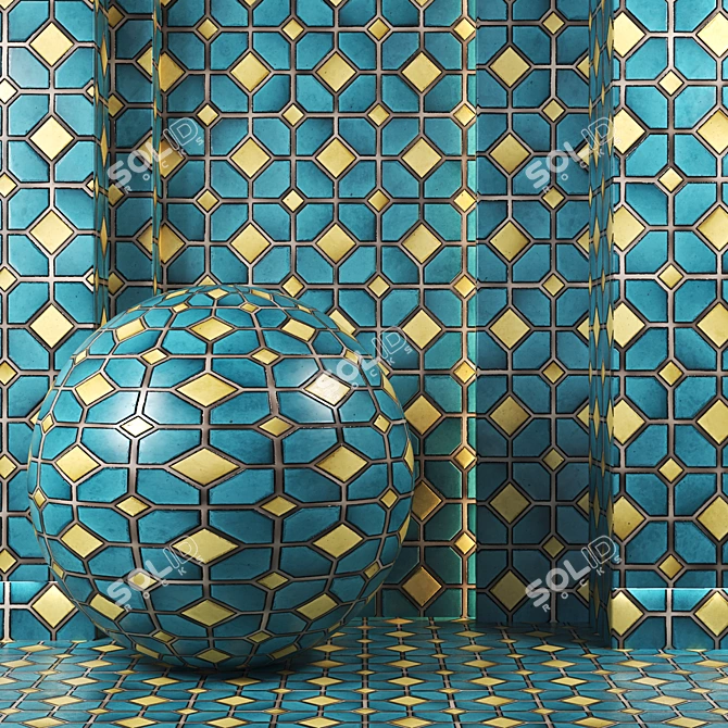 Luxury Mosaic Tile Collection 3D model image 3