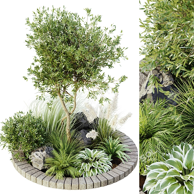 Nature-Inspired Outdoor Plant Set 3D model image 4