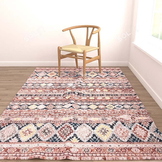 Variety Pack of 6 Textured Rugs 3D model image 2