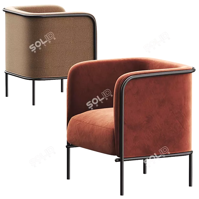 GABER PLACE Easy Chair: Modern Comfort 3D model image 3