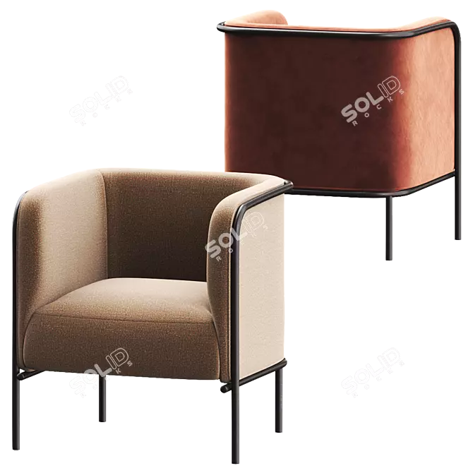 GABER PLACE Easy Chair: Modern Comfort 3D model image 4