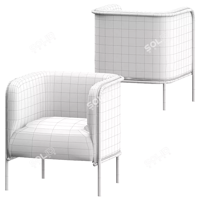 GABER PLACE Easy Chair: Modern Comfort 3D model image 5