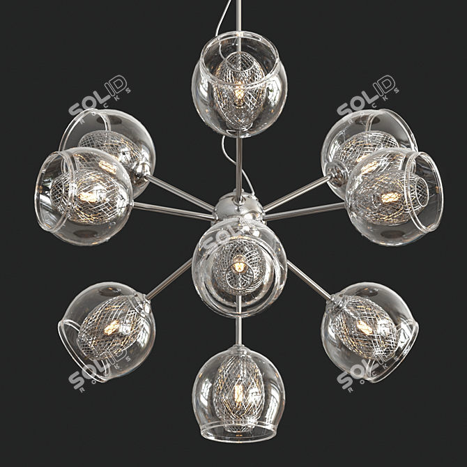 Cosmos Starburst Chandelier: Glamorous Lighting Masterpiece 3D model image 1