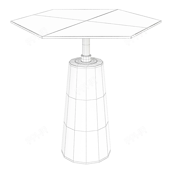 Elegant Hawley Side Table 3D model image 2