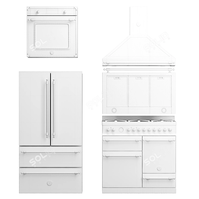 Bertazzoni Heritage Kitchen Set 3D model image 6