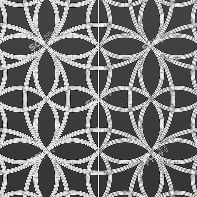 Square Decorative Panel Set 600x600mm 3D model image 7