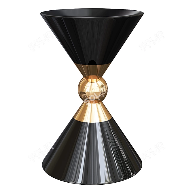 Sleek Black Fiberglass End Table 3D model image 1