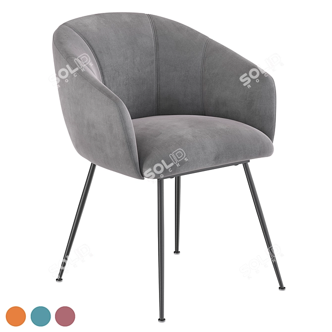 Luxurious Velvet Chair by VetroMebel 3D model image 1