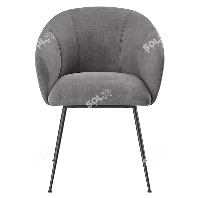 Luxurious Velvet Chair by VetroMebel 3D model image 2