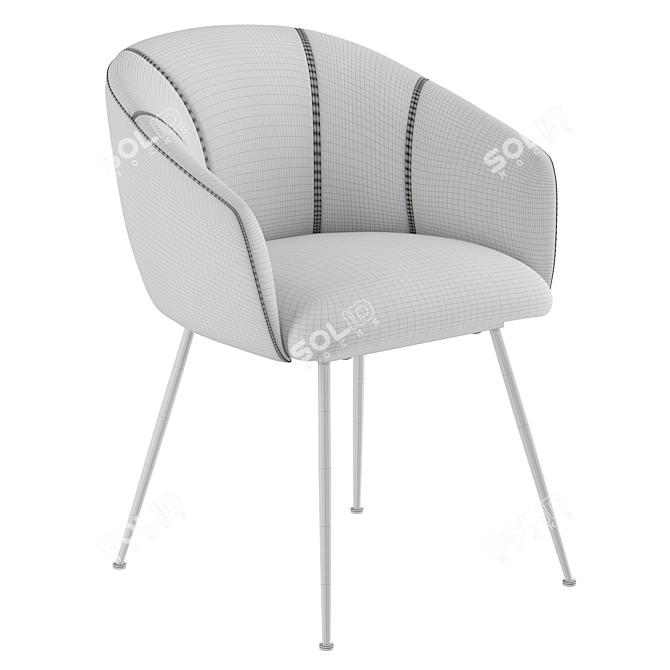 Luxurious Velvet Chair by VetroMebel 3D model image 6