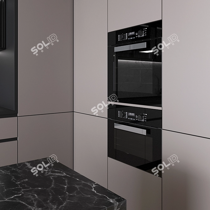 Modern Corner Kitchen - Complete with Luxury Appliances 3D model image 3