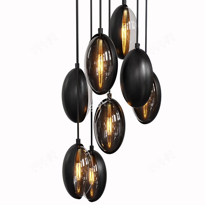 Elegant Pendant Light Set - Dias Lampatron 3D model image 2