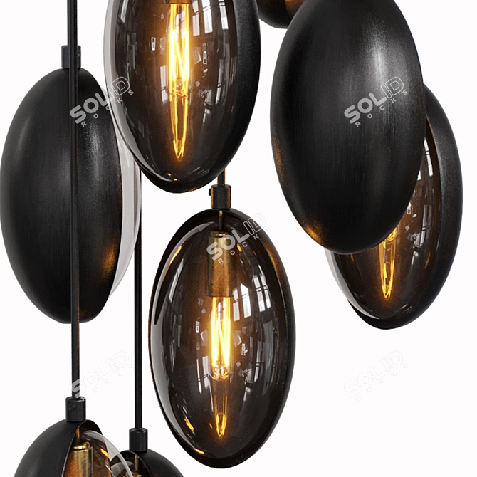 Elegant Pendant Light Set - Dias Lampatron 3D model image 4