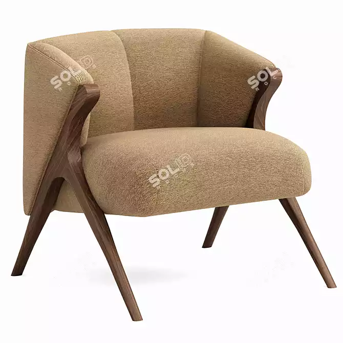 Stylish Florence Fabric Accent Chair 3D model image 3
