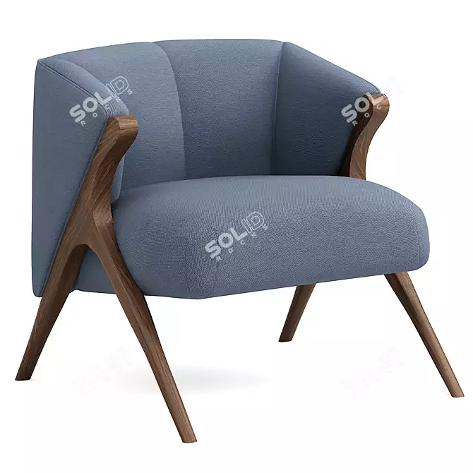 Stylish Florence Fabric Accent Chair 3D model image 4