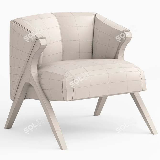 Stylish Florence Fabric Accent Chair 3D model image 5