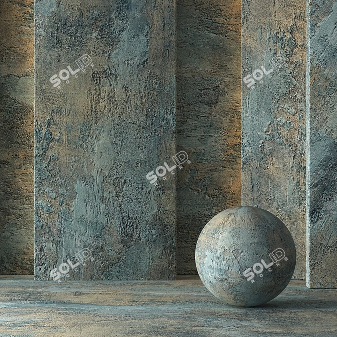 4K Seamless Decorative Patina Concrete Plaster 3D model image 1