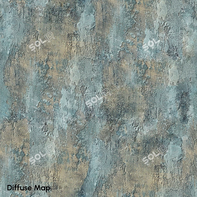 4K Seamless Decorative Patina Concrete Plaster 3D model image 4