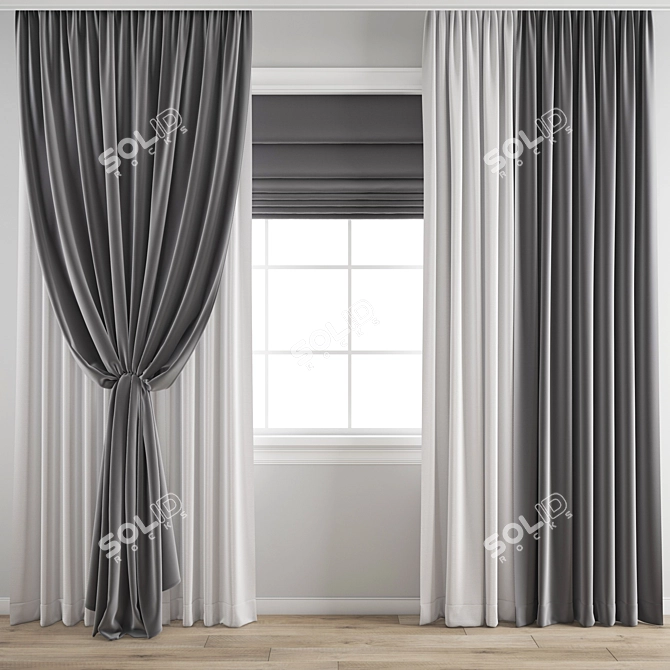 Polygonal Curtain Model 3D model image 1