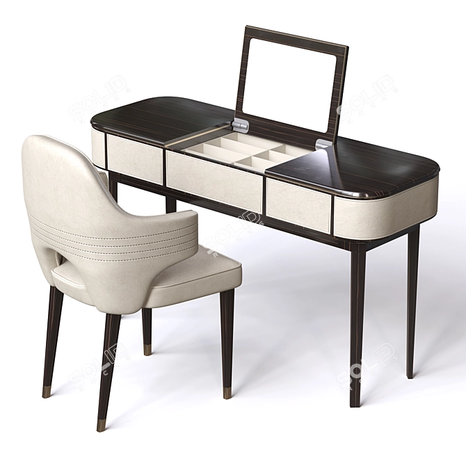 Elegant Molly Console & Carol Chair 3D model image 1