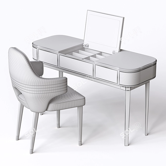 Elegant Molly Console & Carol Chair 3D model image 4