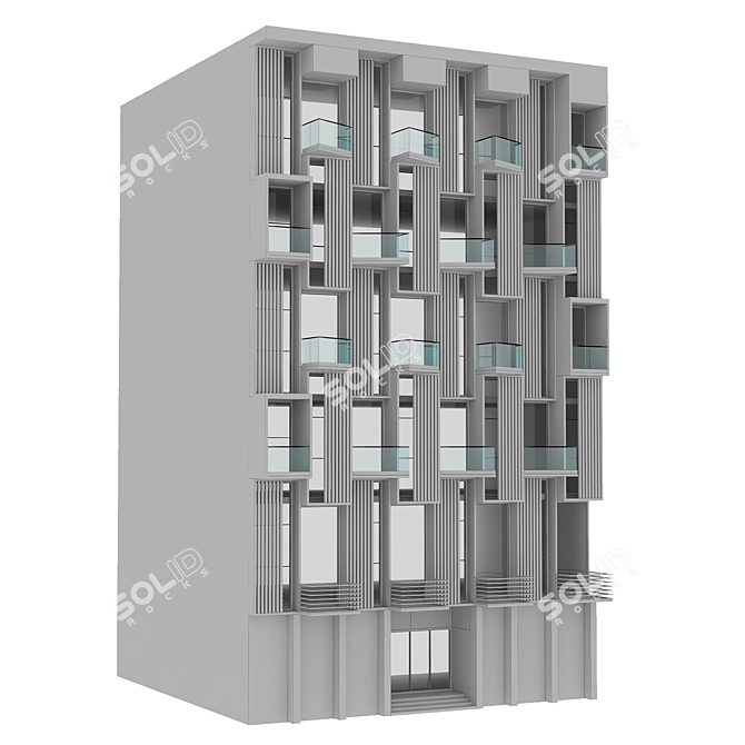Modern Residential Building 37 3D model image 4