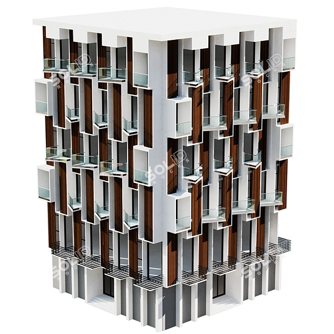 Modern Urban Residence: Building No. 38 3D model image 4