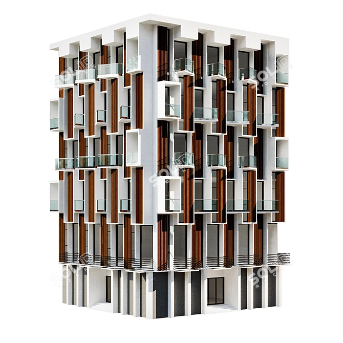 Modern Urban Residence: Building No. 38 3D model image 5