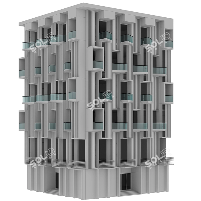 Modern Urban Residence: Building No. 38 3D model image 6