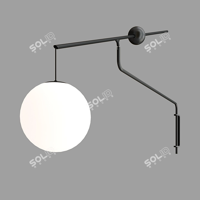 Sleek Glass Elegance: MALAMATA Wall Lamp 3D model image 2