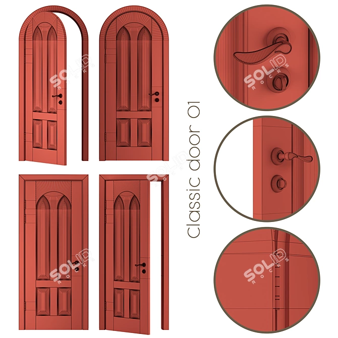 Elegant Arch Door Collection 3D model image 2