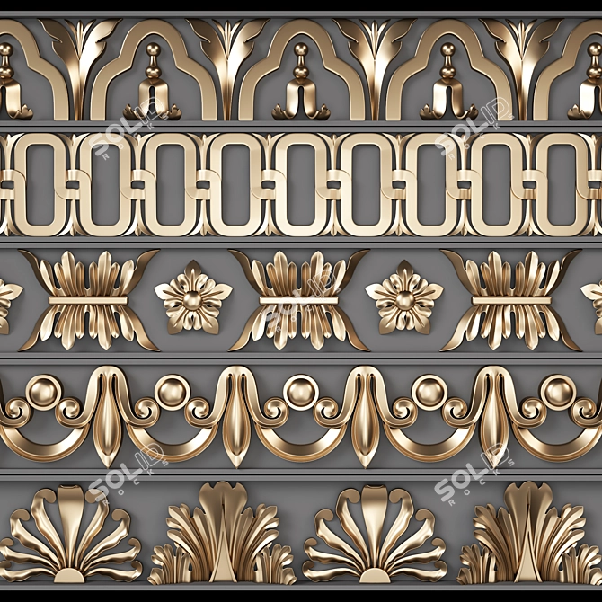 3D Trim Ornaments Pack 3D model image 1