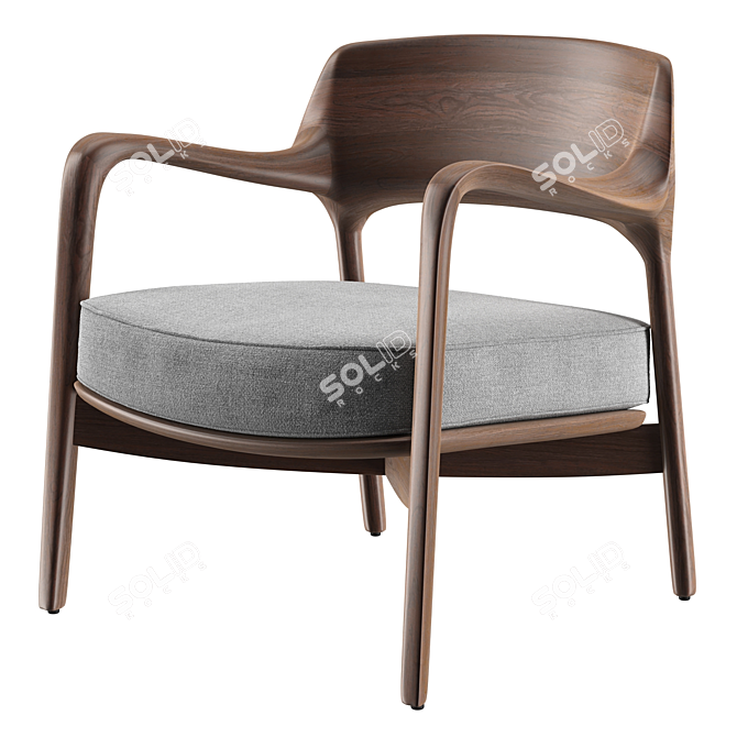 Elegant Porada Louis Armchair 3D model image 2
