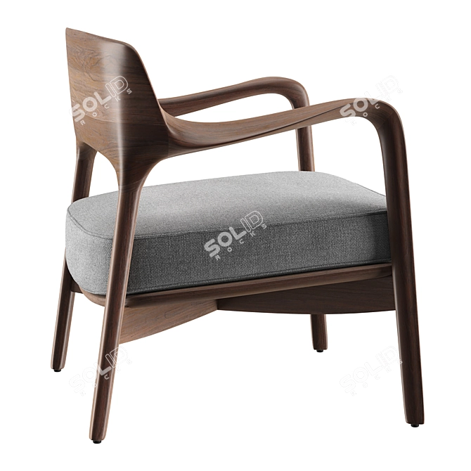 Elegant Porada Louis Armchair 3D model image 4